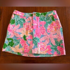 Lilly Pulitzer Colette Pink and Green Floral Skort size 2